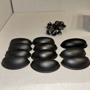 Brush Bronze Half Cup‎ Cabinet Drawer Pull Handles Kitchen Bathroom Hardware A4